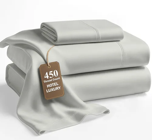 Miniatura 58 de LANE LINEN - Sábanas tamaño Split King para cama ajustable, 450 hilos, 100% algodón, 2 sábanas bajeras individuales XL, con bolsillo profundo, 05