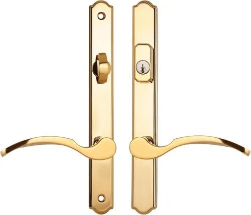 Miniatura 10 de House Guard Sistema de Manija para Puerta de Patio con Bisagras con Manija de Palanca, Juego de Cerradura de Mortaja Universal para Puertas de Latón