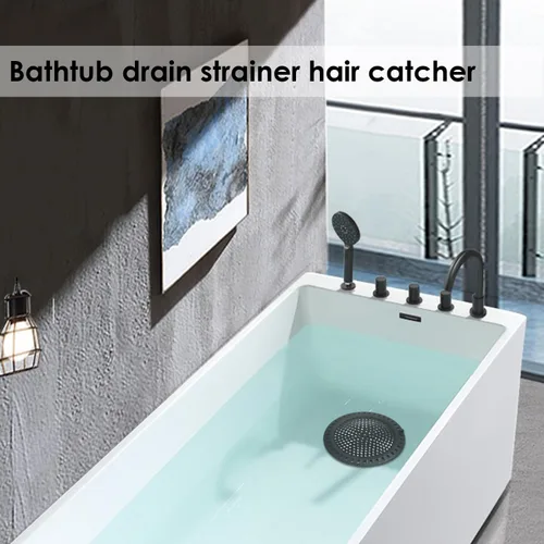 Miniatura 6 de Huntonry Atrapador de Pelo para Ducha y Bañera, Protector de Drenaje para Bañera y Lavabo, Plano y Redondo, Negro