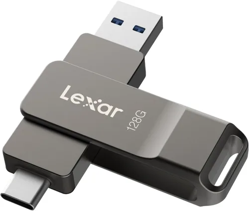 Miniatura 14 de Lexar D40E 64GB Unidad de Salto Dual USB 3.2 Gen 1 Tipo-C, Unidad USB-C de Flash con Carcasa Metálica y Diseño Giratoria (Gris Titanio)