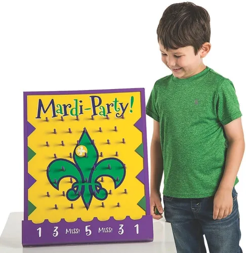 Miniatura 3 de Fun Express Juego de gota de disco Mardi Gras - Suministros para fiestas