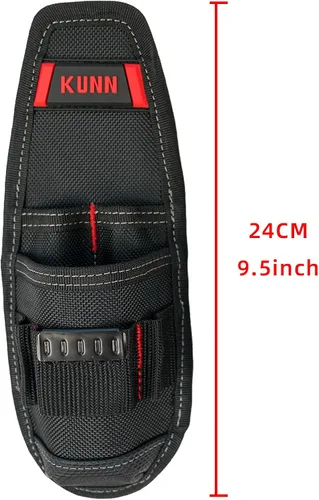 Miniatura 4 de KUNN Soporte de herramientas de construcción Pequeña bolsa de herramientas de electricista para cinturón de herramientas Rojo-2 paquetes