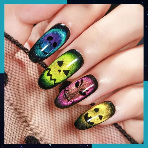 Miniatura 4 de MIZHSE - Juego de esmalte de uñas de gel de ojo de gato 9D de 8 colores, kit de esmalte de gel magnético mejorado con barra magnética, esmalte de A