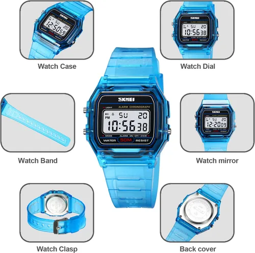 Miniatura 4 de FANMIS Reloj digital deportivo multifuncional para hombre y mujer, resistente al agua, LED, electrónico, tácticas militares, cronómetro