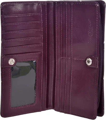 Miniatura 2 de Shag Wear Cartera de mano vegana con cremallera para mujer, con bonitos diseños de naturaleza, Inspirado en la naturaleza, Constelaciones Púrpura