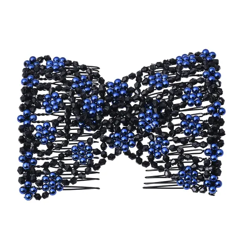 Miniatura 6 de 12 peines laterales mágicos para el cabello, con cuentas, elásticos, doble cara, clips para hacer moños, accesorios para el cabello para mujeres
