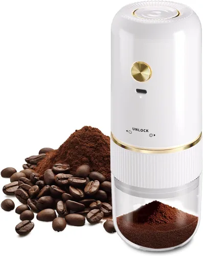 Miniatura 8 de Molinillo de café eléctrico portátil, molinillo de café automático con diseño de carga inalámbrica USB tipo C, ajustable de grueso a fino para Negro
