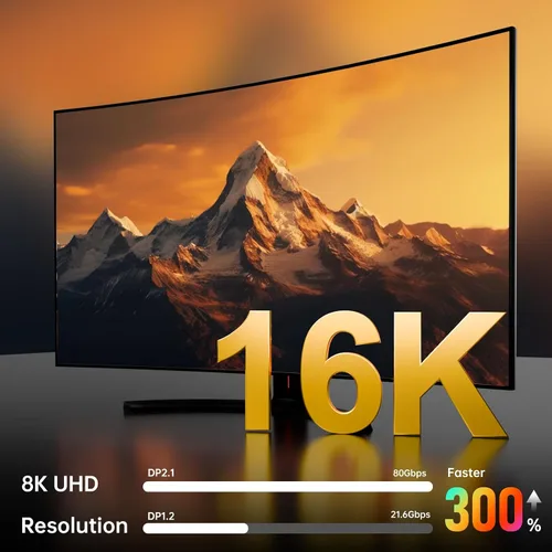 Miniatura 3 de Cable USB C a DisplayPort 2.1, certificado VESA [16K @30Hz 8K @120Hz 4K @240Hz], compatible con MacBook Pro, iPad Pro, computadoras portátiles