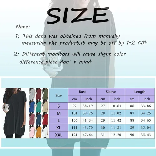 Miniatura 6 de Hugncmy Womens Summer Casual Solid Loose Pullover Crewneck Shirts Short Sleeve Tunic Tops Blouse with Pockets Space Short
