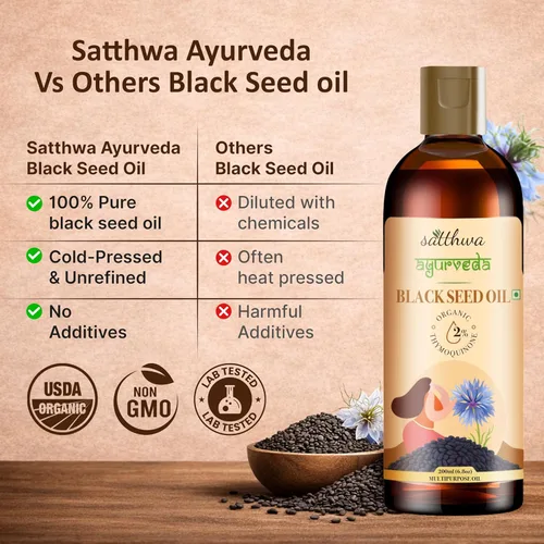 Miniatura 7 de Satthwa Aceite orgánico de semillas negras – Comestible High TQ – Probado en laboratorio prensado en frío Nigella Sativa – Para el crecimiento