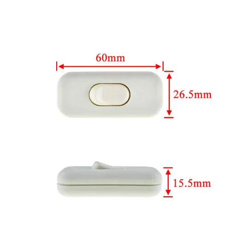 Miniatura 4 de HAHIYO Interruptor de cable en línea 6A 250V, botón basculante, interruptor de control de alimentación de doble polo, diseño de cableado compacto