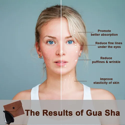 Miniatura 2 de Gua Sha Herramientas de masaje facial, herramientas de raspado Gua Sha para cara, herramienta de masaje tradicional de piedra Bian, herramienta