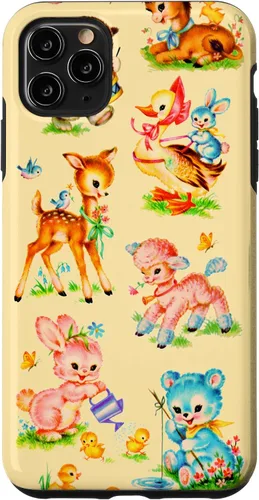 Miniatura 13 de Vintage Baby Animals Nursery 50's Retro Yellow Case for iPhone 17