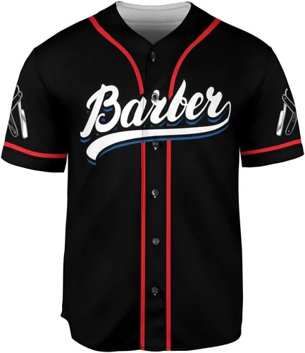 Miniatura 2 de Leeprints Baber Shop - Camiseta de béisbol personalizada, para peluquería, camiseta de béisbol para peluquería, tijeras para barbero, hoja