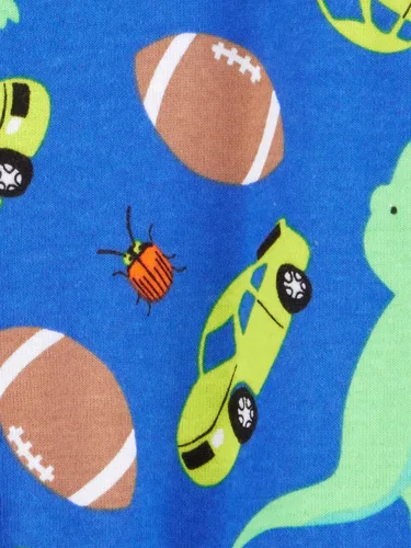 Miniatura 5 de Simple Joys by Carter's - Pijama de algodón con pies ajustados para bebés varones, paquete de 3
