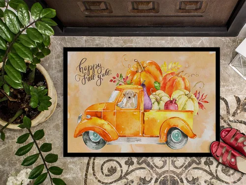 Miniatura 3 de Caroline's Treasures CK2651JMAT - Tapete de cosecha de otoño, color amarillo, 24 x 36 pulgadas, tapete para puerta delantera, para interiores