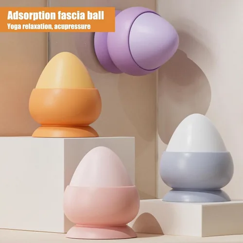 Miniatura 4 de Bola de masaje montable con ventosa, herramienta de terapia de punto de activación, masajeador de presión manual autodirecido para aliviar el Rosado