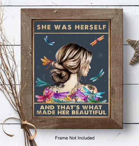 Miniatura 8 de Arte de pared con citas inspiradoras y positivas y decoración - Regalos de aliento para mujeres, adolescentes, niñas - Carteles con dichos