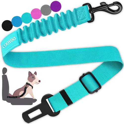 Miniatura 14 de COOYOO Cinturón de seguridad para perro, juego de 3 piezas retráctil, cinturones de seguridad ajustables para vehículo, nailon para mascotas, Set