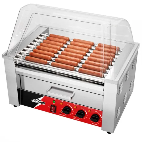 Miniatura 6 de CROSSON Hot Dog - Máquina de cocina con 7 rodillos con protector de estornudos transparente, 7 rodillos antiadherentes 304SS y control