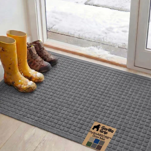 Miniatura 28 de GORILLA GRIP® HydroABSORB - Tapete ultra absorbente para puerta delantera y entrada exterior, atrapa la suciedad y la humedad, tapete de bienvenida
