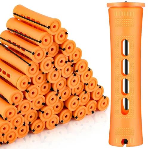 Miniatura 10 de Tigeen 300 unidades de varillas permanentes de plástico para el cabello, rizadores sin calor, varilla de onda fría para cabello largo, corto, recto
