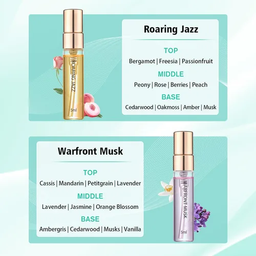 Miniatura 8 de Perfumes para mujeres y niñas, juego de 6 perfumes de Time Echoes para mujeres, perfectos para regalos, perfumes de fragancia de larga duración