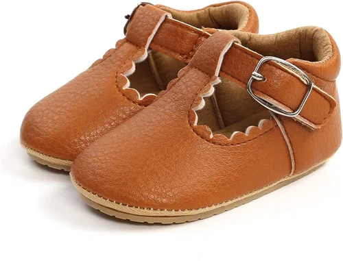Miniatura 6 de SOFMUO Zapatillas de cuero con cordones para bebés y niñas suela de goma suave mocasines Oxford para recién nacidos zapatos de vestir