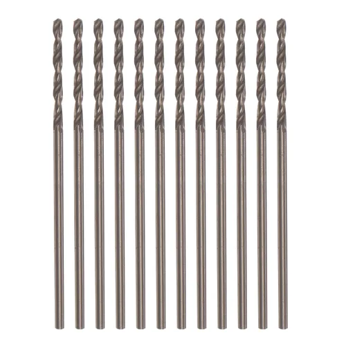 Miniatura 10 de HARFINGTON 12 brocas de cobalto, 0.069 pulgadas, M35 de alta velocidad, broca métrica de acero de alta velocidad, brocas de vástago recto para metal