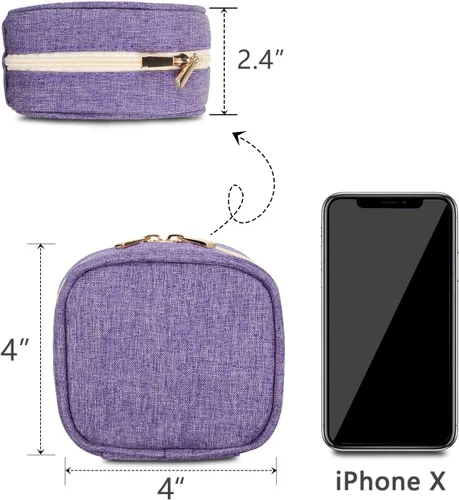 Miniatura 4 de Teamoy Pequeño estuche de viaje para joyas, caja organizadora portátil para joyas, aretes, anillos, collares, perfecto para mujeres, regalo del día