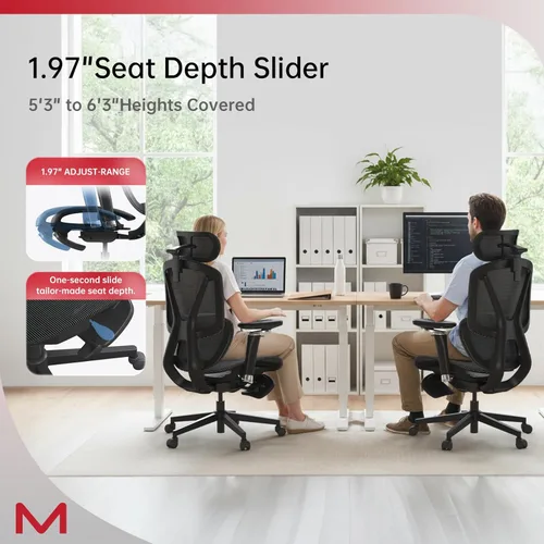 Miniatura 5 de Silla de oficina ergonómica con reposapiés, silla de oficina con reclinable de 136°, silla de escritorio de oficina con soporte lumbar ajustable