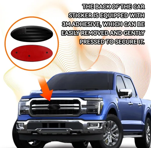 Miniatura 5 de Emblema para portón trasero para Ford F150 F250 F350 Bandera Americana Negra de 9 Pulgadas Emblema para parrilla delantera para emblemas de Ford