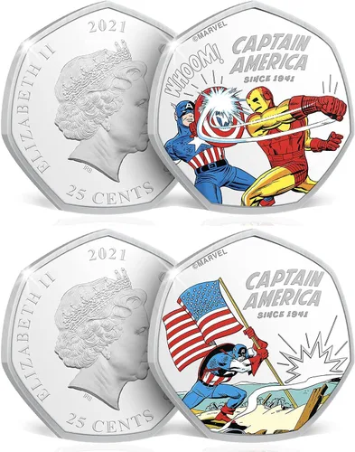 Miniatura 6 de Paquete completo de la colección completa conmemorativa oficial del Capitán América, 14 monedas/medallas de las escenas más memorables