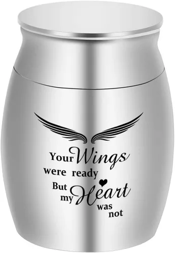 Miniatura 16 de Dletay Urnas pequeñas para cenizas humanas, recuerdo de 1.6 pulgadas, de acero inoxidable, mini urna conmemorativa de mariposa para mujeres y hombres