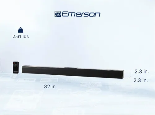 Miniatura 9 de Emerson EHS-2000 Barra de sonido Bluetooth de 32 pulgadas, sistema de altavoces de cine en casa de 2.0 canales con control remoto, entradas USB/AUX