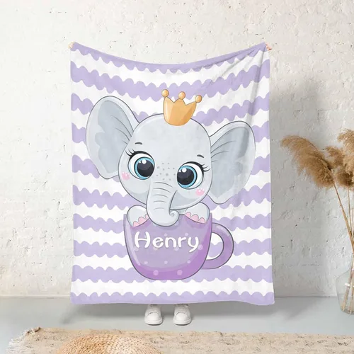 Miniatura 132 de Artsadd Manta de bebé personalizada para niños y niñas con nombre, manta personalizada con nombre de bebé con patrón de unicornio, manta