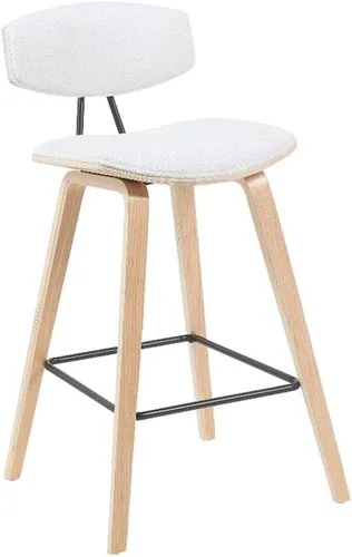 Miniatura 22 de Armen Living Fox - Taburete de bar moderno de mediados de siglo de piel sintética gris y madera negra de 25.5 pulgadas Piel sintética gris/negro