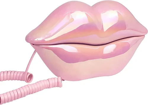Miniatura 3 de Teléfono de Labios Rosados, Benotek Juego de Teléfono Fijo con Cable para Casa, Oficina, Hotel, Divertido y Lindo Teléfono de Boca para Fotografía