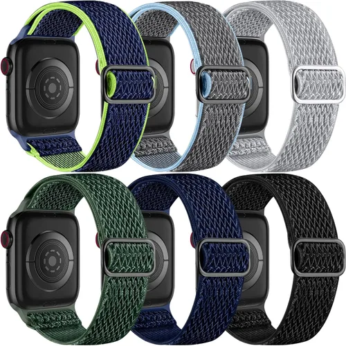 Miniatura 11 de Lerobo 6 Pack de Correas Trenzadas Compatibles con Apple Watch de 1.73, 1.77, 1.65, 1.93, 1.81, 1.61, 1.57 y 1.49 Pulgadas, Correas Deportivas