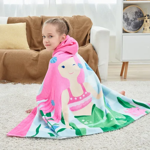 Miniatura 6 de Toallas de baño para niños, toalla para niños y niñas con capucha para playa, baño, piscina, toallas de natación de 30 x 50 pulgadas, tamaño grande