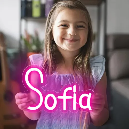 Miniatura 17 de Letrero de neón Emma para decoración de pared, luz LED con nombre para dormitorio de niños, decoración de fiesta de cumpleaños, tamaño 11.8 x 5.1