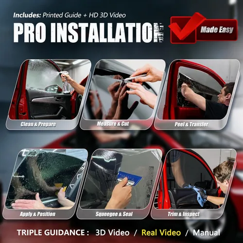 Miniatura 15 de Vepagoo 3% VLT - Tinte para ventana de automóvil, (20 pulgadas x 20 pies), opaco para ventanas laterales, máxima privacidad y rechazo de calor