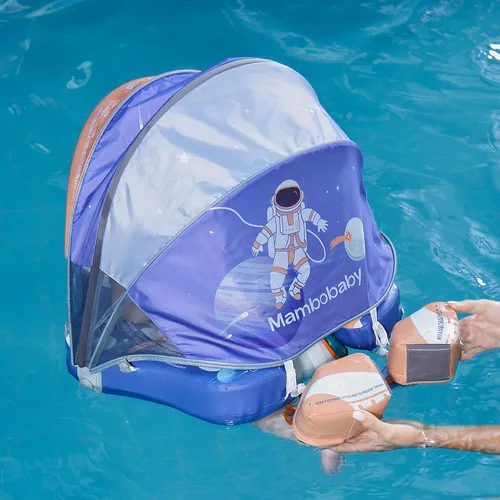 Miniatura 8 de Mambobaby Flotador Mejorado Añadir Cola Flotador para Bebé con Toldo para Anillo de Natación de Cintura Infantil Entrenador de Natación Flotadores