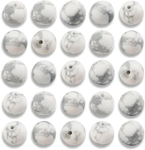 Miniatura 42 de 100 cuentas de jade birmano liso natural de 0.236 pulgadas (0.236 in), cuentas redondas sueltas de piedras preciosas para fabricación de joyas