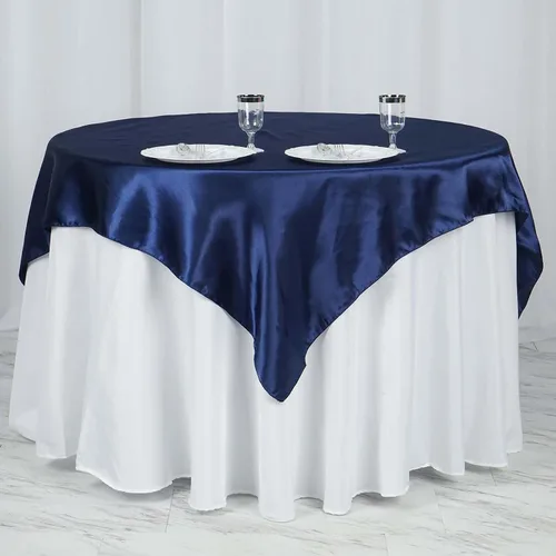 Miniatura 19 de Efavormart Paquete de 5 Sobremanteles Cuadrados de Satén de 60" para Decoraciones de Mesa de Bodas, Catering y Fiestas, Cubierta de Mantel Negro
