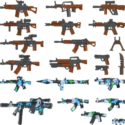 Miniatura 8 de 390+ Piezas Paquete de Armas Militares Juguetes de Bloques de Construcción Conjunto de Armas del Ejército Conjunto de Equipo de Soldado Kits