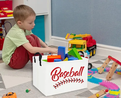 Miniatura 2 de Cestas de Béisbol Rectangulares Cesta de Regalo de Pascua Cesta de Almacenamiento Vacía para Niños Cesta para Bebé Niño Cesta de Almacenamiento