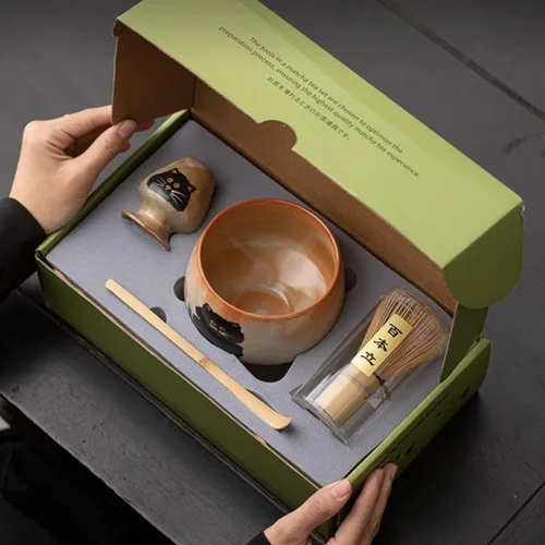 Miniatura 7 de Juego de batidor de matcha, juego de 4 piezas para ceremonia de matcha con batidor de matcha, cuchara de bambú de matcha, soporte para batidor