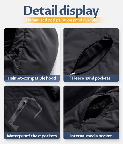 Miniatura 6 de CREATMO US Chaqueta de esquí impermeable de montaña para hombre, resistente al viento, abrigo de invierno cálido para snowboard
