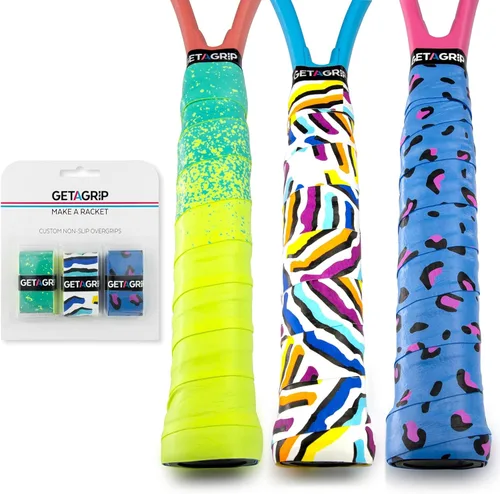 Miniatura 8 de Get A Grip - Grip personalizado para raqueta de tenis - Agarre antideslizante/de secado rápido para tenis - Grip precortado para raqueta de Pack
